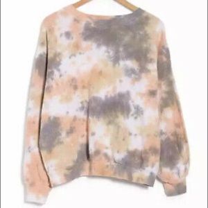 Lush coral yell tie dye sweatshirt L